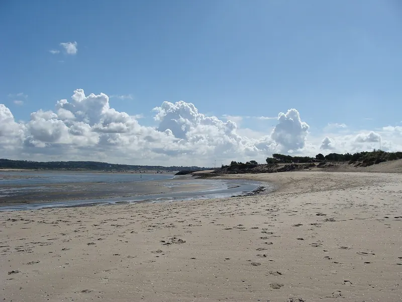North point of the Le Touquet dune at low tide on the Canche bay