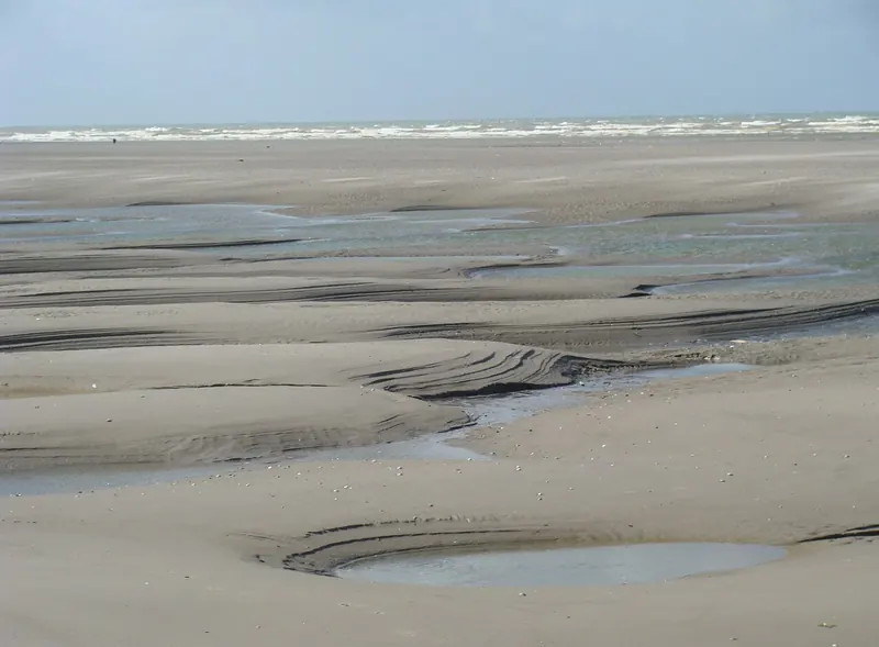 The wild part of Le Touquet beach towards the Canche estuary