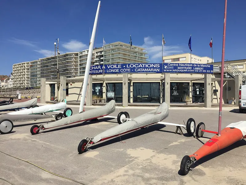 The Bertrand Lambert Channel sailing centre, Le Touquet's sand-yachting base
