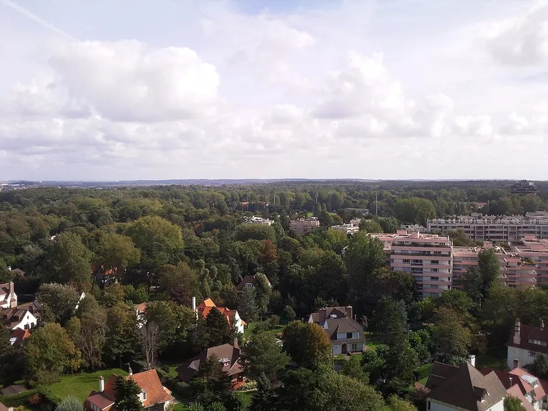 Het bos van Le Touquet gezien vanaf de top van de vuurtoren van de Canche