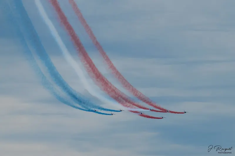 The Patrouille de France performing over Le Touquet